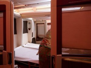 シンガポール航空スイートクラスのベッド