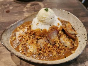 自家燻製豚のカレー